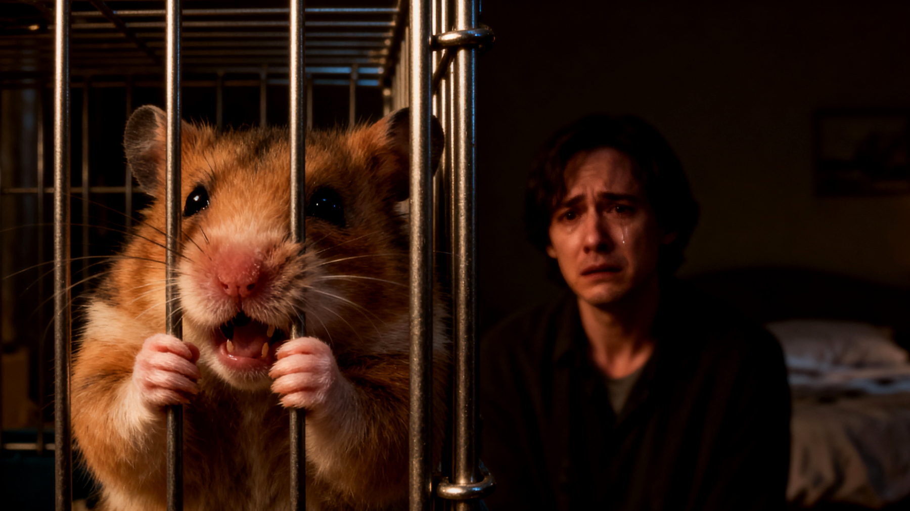 Ein erwachsener Hamster zeigt unerwünschte Verhaltensweisen wie Käfigbeißen, nächtliche Hyperaktivität oder Aggressivität gegenüber dem Besitzer, was auf mangelnde mentale Stimulation und fehlende Trainingsmöglichkeiten zurückzuführen ist"